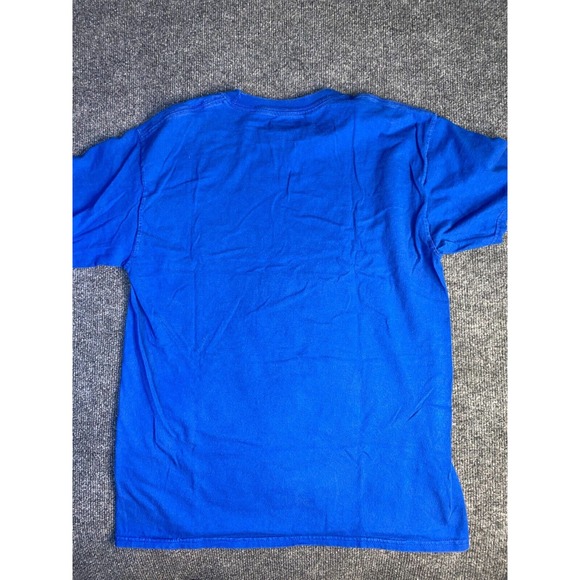 Champion Authentic Tee‎ Shirt Mens Medium Blue Loose Fit Rib Crew Neck Pony Logo - Picture 2 of 6